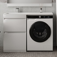 Style Line Мебель для ванной Даллас 115 Люкс L, белая PLUS	 – фотография-6